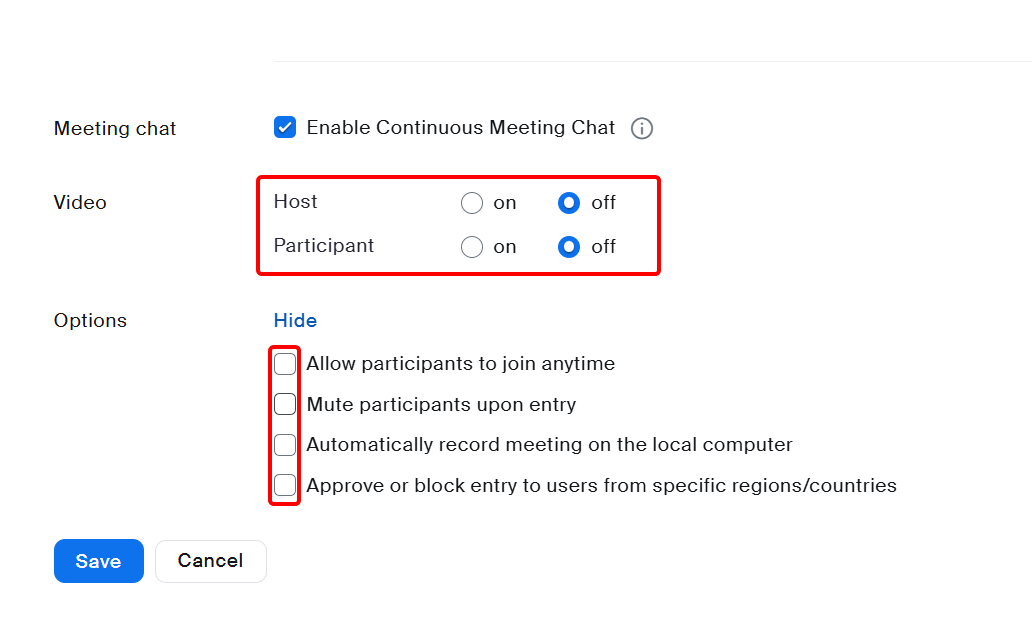There is also a control option that allows you to set preferences