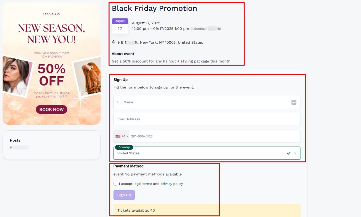 Salon software screenshot
