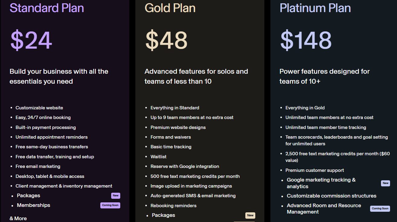 Salon software screenshot