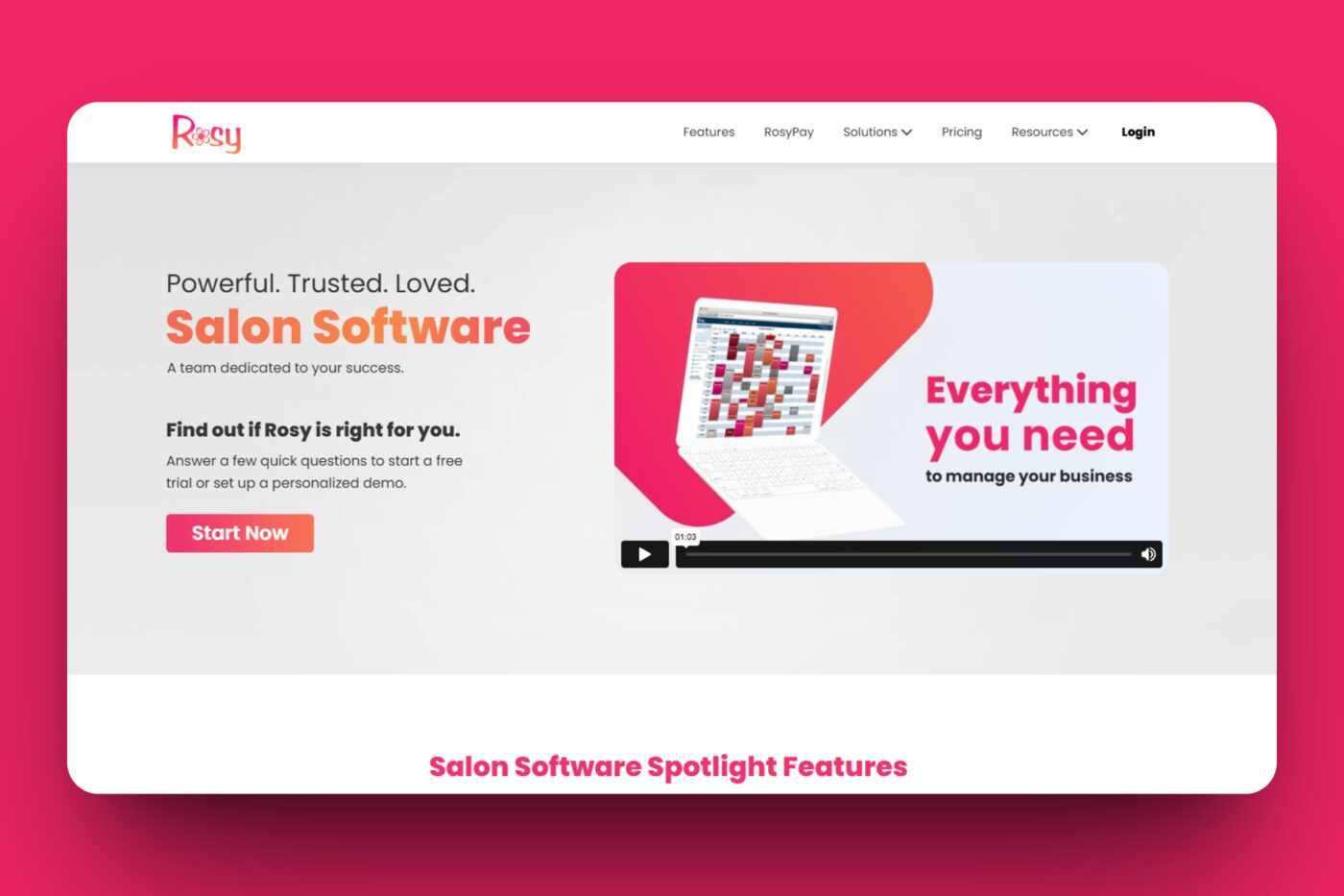 Salon software screenshot