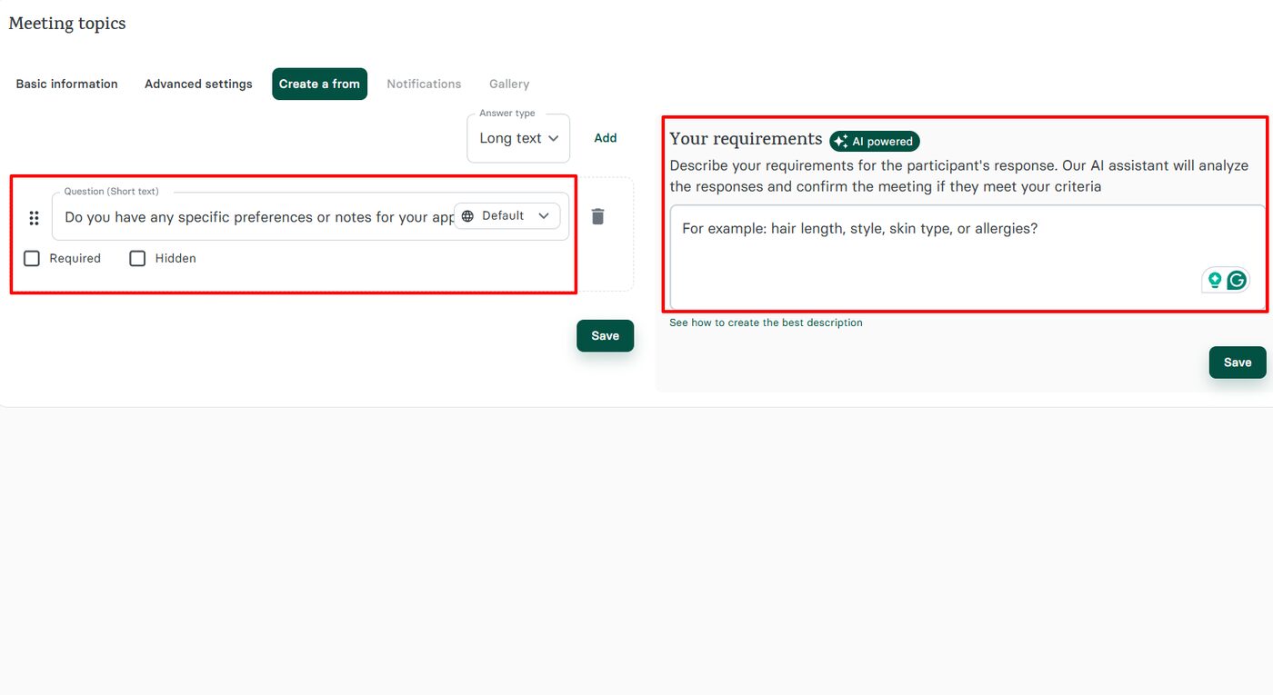 Salon software screenshot